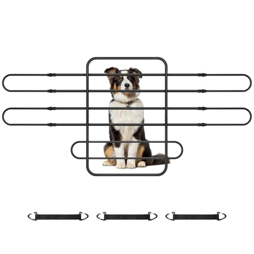 Dog Car Barrier, Adjustable Universal Vehicle Pet Barrier for Cars, Trucks, SUVs - Moves with Your Vehicle Seats, 42"–61" Width Adjustable SUV Dog Barrier for Back Seat