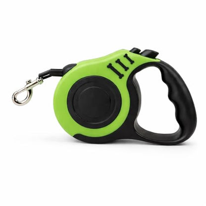 Retractable Dog Leash 16.5 ft Heavy Duty with One-Button Brake & Lock, Tangle-Free Swivel Hook, Comfortable Anti-Slip Handle for Small & Medium Dogs (Green and Black) - color: Green and Black