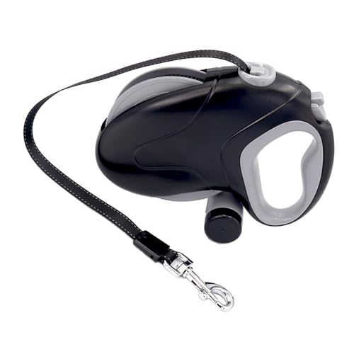 Yoidesu Retractable Dog Leash, Heavy Duty 33ft Retractable Leash with 360 Anti Winding and Stainless Steel Spring, for Large Dogs up to 110lb (Black 10M Reflective Wire)
