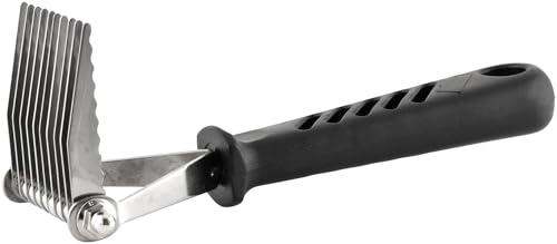 Jeffers Pet Dematting Rake for Dogs & Cats – Serrated Blades for Mats, Tangles, Shedding, Thick Undercoat – Grooming Tool for Pets, Long Hair, Short Hair, Poodles, Fur Removal, 7" L, 10 Blades - size: 10 Blade