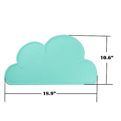 Love Dream Silicone Pet Feeding Food Mat with Raised Edge, Anti-Slip Waterproof Pet Bowl Mat Placemat for Dog and Cat (Green) - color: Green