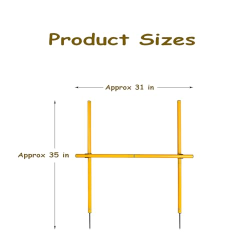TNZMART 2.6 FT Dog Agility Obstacle Course Backyard Set Wave Poles and Adjustble Hurdles Training Exercise Equipment for Dogs (Pack of 6 Yellow) - style: pack of 6 Yellow