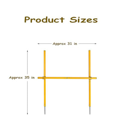 TNZMART 2.6 FT Dog Agility Obstacle Course Backyard Set Wave Poles and Adjustble Hurdles Training Exercise Equipment for Dogs (Pack of 6 Yellow) - style: pack of 6 Yellow