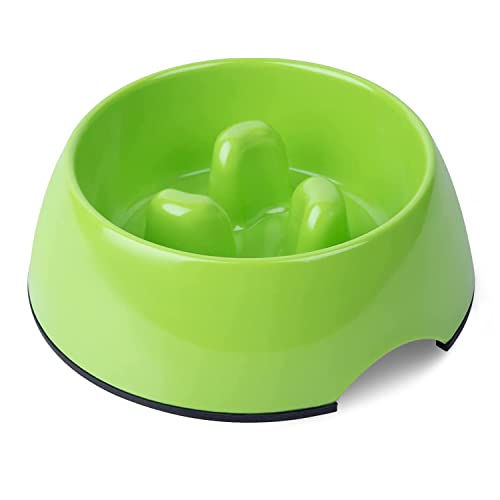 SUPERDESIGN Slow Feeder Dog Bowl Cat Bowl 1 Cup Slow Feeding Dog Bowl for Small Medium Breed Anti Gulping Healthy Eating Interactive Bloat Stop Alternative Non Slip Puzzle Dog Food Bowl, Green - color: Green, size: S