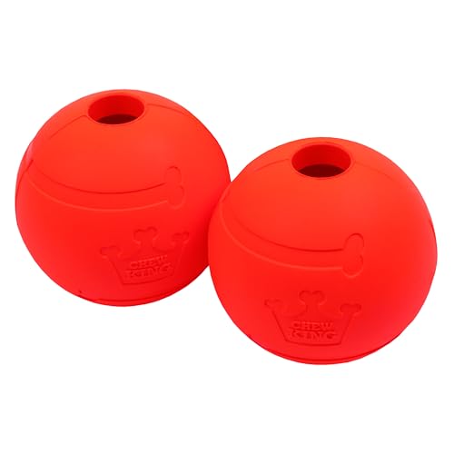 Chew King Flavored Rubber Ball Collection, 4 Inch Beef Flavor Rubber Fetch Balls 2-Pk - color: J) 4" 2-Pack (Beef)
