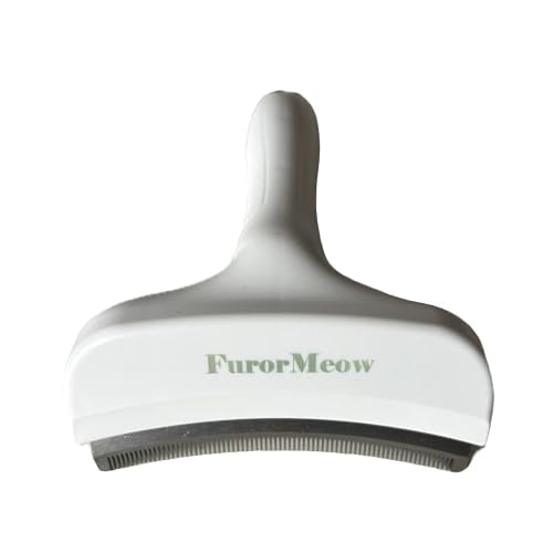 Pet Deshedding Tool with Curve Blade, Cat Grooming Brush, Tight V-shaped Teeth Shedding Comb for Cats and Dogs (White, Large) - color: White, size: Large