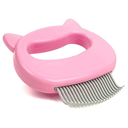 Leo's Paw The Original Pet Hair Removal Massaging Shell Comb Soft Deshedding Brush Grooming and Shedding Matted Fur Remover Dematting tool for Long and Short Hair Cat Dog Puppy Bunny (Pink) - color: Pink