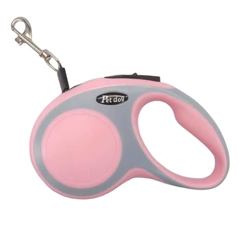 New Retractable Dog Leash (Cord), Ergonomic, Durable and Tangle Free Pet Walking Leash for Dogs Up to 26 lbs, 16 ft(Pink) - color: pink