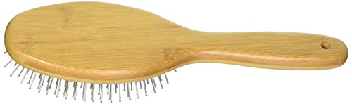 Pro-Finish Pin Grooming Brush with Carbonized Bamboo Handle, Large, 9" - color: Pin Brush, size: Large