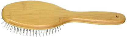 Pro-Finish Pin Grooming Brush with Carbonized Bamboo Handle, Large, 9" - color: Pin Brush, size: Large