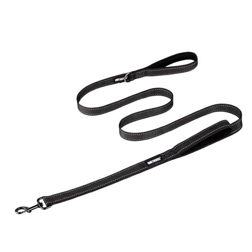 OneTigris Handled No-Pull Dog Walking Leash Long Traffic Leads for Medium to Large Dogs (Black, 6FT) - color: Black, size: 6FT