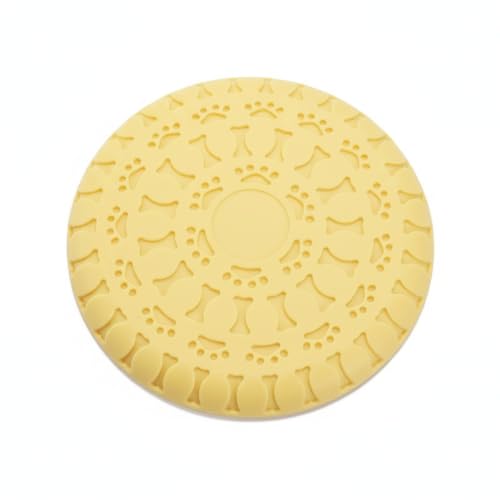 Compatible with Interactive Fetch Play, Soft TPR Rubber Dog Flying Disc, Flexible 8.7 Inch Outdoor Toy for Dogs - color: Yellow