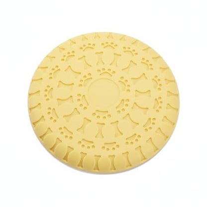 Soft TPR Rubber Dog Disc Toy, Flexible 8.7 Inch Flying Disc for Outdoor Fetch Training - color: Yellow