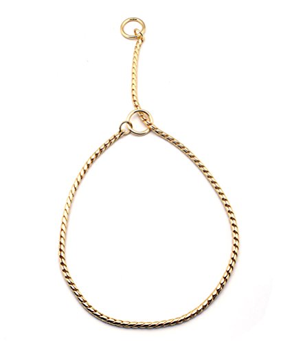 SGODA Gold Dog Chain Collar Choke Pet Training Snake Collar with Heavy Links, 16 in, 3 mm - color: Gold