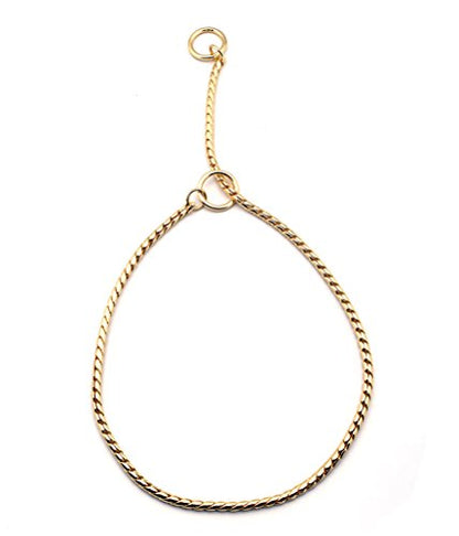 SGODA Gold Dog Chain Collar Choke Pet Training Snake Collar with Heavy Links, 16 in, 3 mm - color: Gold