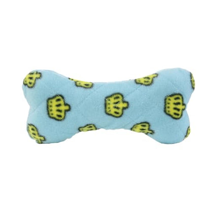 MIGHTY Tuffy 2 Pack Bone Dog Toy: Ultra Durable Plush Toy with Multiple Layers & Reinforced Seams, Washable and Floats, Vinyl Bone & Fleece - color: 2PK Blue Medium Bone