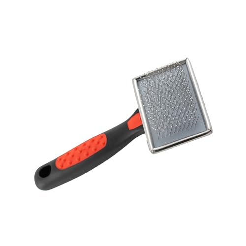 RYAN'S PET SUPPLIES Paw Brothers Soft Flat Slicker Brush with Coated Pin Tips, Mini/Small - size: Mini/Small