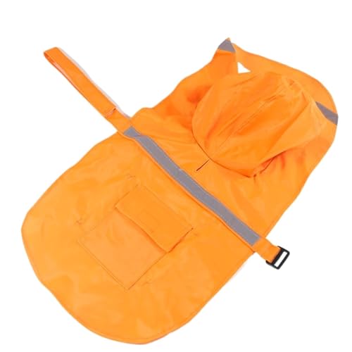 Dog Raincoat for Dogs Windbreaker Dog Rain Jacket Hooded Durable Waterproof Windproof Rain Coat for Dogs Doggy Raincoat(SM,Orange)