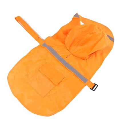 Dog Raincoat for Dogs Windbreaker Dog Rain Jacket Hooded Durable Waterproof Windproof Rain Coat for Dogs Doggy Raincoat(SM,Orange)