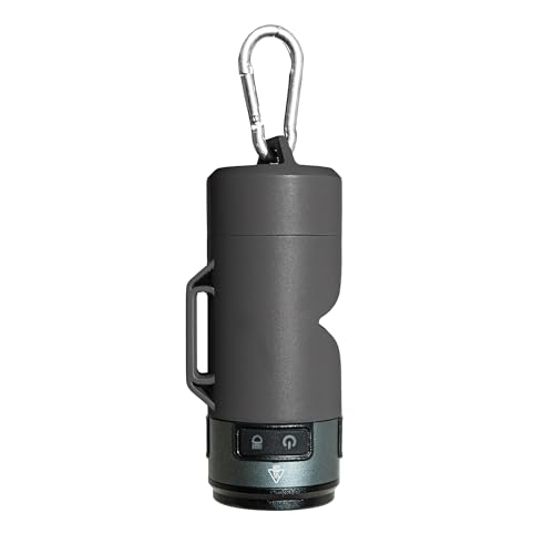 Lumi Dog Waste Bag Holder with LED Flashlight, Hands-Free Dog Walking Accessory with Carabiner Clip & Bags - Perfect for Camping and Lighting Your Path (BLACK) - color: Black