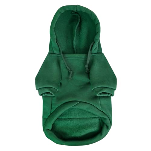 Jecikelon Dog Hoodies for Small Dogs with Zipper Pocket, Soft Fleece Puppy Clothes with Rope Hat, Warm Winter Outfits Cold Weather Coats, Cute Sweatshirt Chihuahua Costume (Green, XX-Small) - color: Green, size: XX-Small