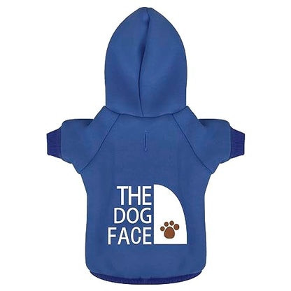 Paiaite Blue Chihuahua Dog Hoodie: Keep Your Pup Warm and Stylish with a 'The Dog Face' Printed Sweatshirt Pet Clothes, and Sweater Coat All in One Perfect for Winter and Cool Summer Nights! Blue S - color: Blue, size: S-(3~5.5lb) | Chest(~15.7")