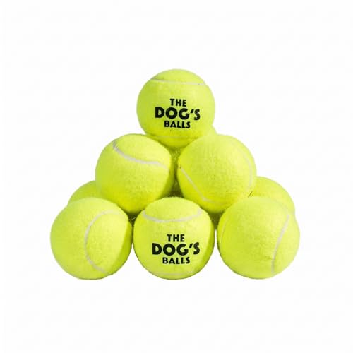 The Dog's Balls Dog Tennis Balls Tough 2.5" 12-Pack Yellow Floats in Water | Our fetch balls combine non-abrasive felt exterior and a thicker rubber core Durable Dog Toy for Outdoor Play & Training - color: Yellow, size: 12 Medium Tennis Balls