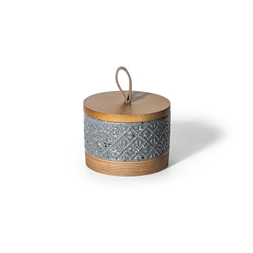 Miamolo Small Ceramic Jar with Lid, Coffee Container Kitchen Food Storage Jars for Sugar Tea Bag, Stackable Decorative Spice Jars for Countertop Coffee Bar Accessories- Gray & 5 fl.oz - color: Grey, size: 5 fl.oz