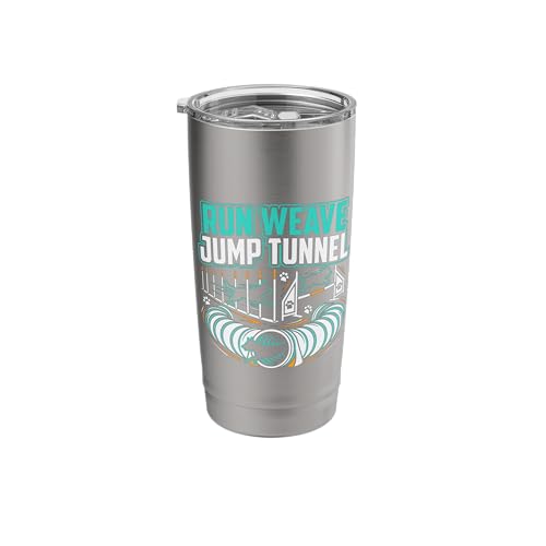 Run Weave Jump Tunnel Dog Agility Stainless Steel Insulated Tumbler - color: Brushed Steel