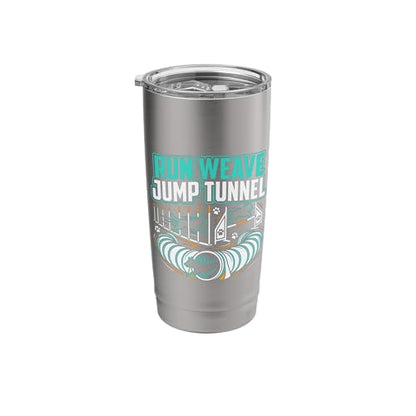 Run Weave Jump Tunnel Dog Agility Stainless Steel Insulated Tumbler - color: Brushed Steel