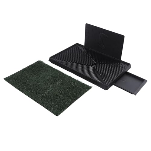 WW Dog Grass Pee Pads, Reusable Artificial Grass Potty Tray with 3 - Layer Drainage System, Easy - Clean Fake Grass Potty for Small Dogs, Indoor Puppy Training Mat (Large Size with Baffle) - size: Large Size with Baffle