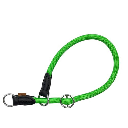Braided Round Martingale Dog Collar, Training Collar with Slidable Stop Ring - Ideal for Medium/Large Dogs (M+(1/2") - 18" Long, Light Green) - color: Light Green, size: M+(1/2") - 18" Long