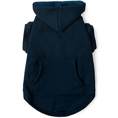 Koneseve Dog Hoodie Fleece Puppy Clothes Warm Sweater with Hat for Small Dogs Cat Hooded Shirt Kitten Pet Basic Hoodies Sweatshirt with Pocket Doggie Soft Winter Coat Apparel (Blue; M) - color: Blue, size: M-(6~9lb) | Chest(~15.3")