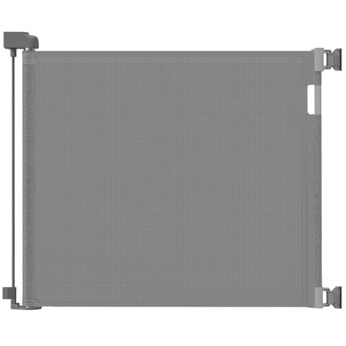 Veraste Retractable Baby Gate for Doorways and Stairs, Mesh Safety Gate for Pet, Indoor & Outdoor Use, One-Hand Operation, Easy Installation, 33.6" Tall, Expands to 55" Wide（Grey,33.6"x55" - color: Gray, size: 33x55 Inch