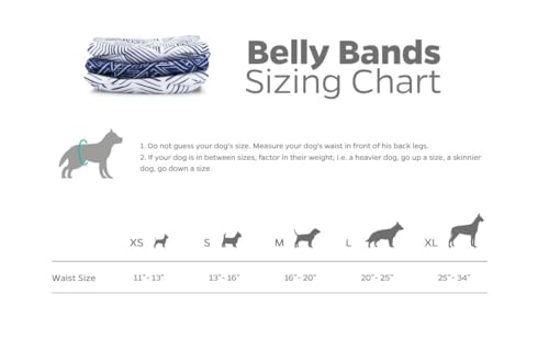 Pet Parents® Washable Belly Bands for Male Dogs (3pack) + Extendrs® of Durable Dog Diapers Male, Premium Male Dog Diapers & Dog Wraps (X-Small, Kahuna) - color: Kahuna, size: X-Small (11-13")