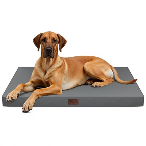 Jumbo Waterproof Orthopedic Dog Bed for Extra Large Dogs | Egg Crate Foam, Pressure Relief, Fits 54x37 Crates, Machine Washable 1680D Oxford Cover, Indoor & Outdoor Use, Up to 150 lbs - color: Grey, size: 53.0"L x 36.0"W x 4.0"Th