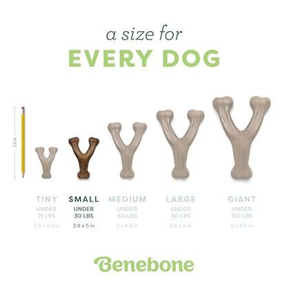 Benebone 2-Pack Wishbone Durable Dog Chew Toy for Aggressive Chewers, Real Bacon Made in USA, Large - size: 2 Pack - Large