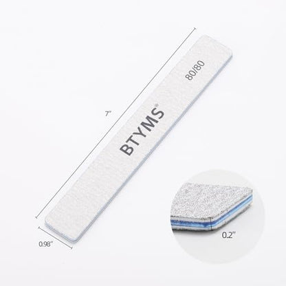 15 Count 80/80 Grit Nail Files for Acrylic Nails, Reusable Buffering Files Double Sided Emery Boards for Nails - size: 80/80 Grit(15 Count)