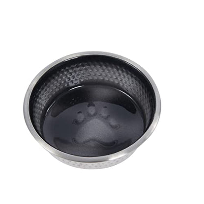 WeatherBeeta Non-Slip Stainless Steel Shade Dog Bowl, Black, 6.5" - color: Black, size: 6.5"