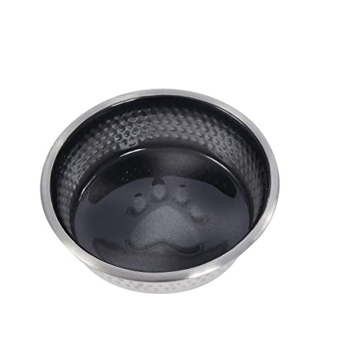 WeatherBeeta Non-Slip Stainless Steel Shade Dog Bowl, Black, 5" - color: Black, size: 5"