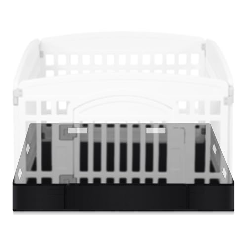 Marsui Dog Playpen Bottom Pad Fits for 36 Inch 4 Panels Pet Exercise Mat Puppy Crate Pad Reusable Washable Pet Training Pee Mat Hoop and Loop Design, Playpen Not Included (Black,Solid Color) - color: Black, style: Solid Color