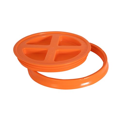 Gamma2 Gamma Seal Lid for Utility Buckets - Fits 3.5, 5, 6 & 7 gallon buckets, Orange, Made in USA (Pack of 12) - color: Orange, size: Fits 3.5, 5, 6, & 7 Gallon Buckets (Pack of 12)
