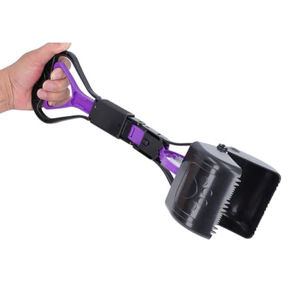 Dioche Long Handle Dog Poop Scooper, Sturdy and Reusable Pooper Scooper with Large Toothed Bite Mouth, Easy to Clean Up Pet Feces, Prevents Touch with Feces for Cleanliness and,