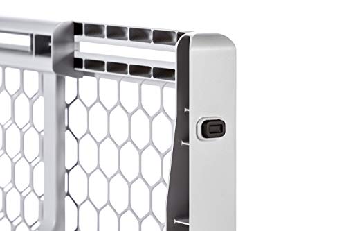 Carlson 28"-42" Easy Fit Dog Gate, Expandable Plastic Pet Gate, Pressure Mounted Gate for Doorways & Hallways, Gray - size: 23" Tall, 28-42" Wide