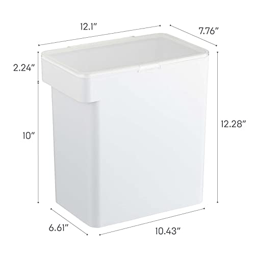 Yamazaki Home Airtight Pet Food Storage Container - Cat and Dog Food Holder Bin with Transparent Lid and Handle PolypropyleneLargeWhite - color: White, size: Large
