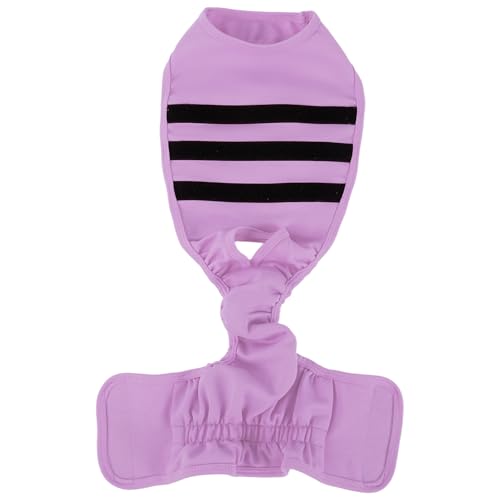 Lelepet Reusable Dog Diapers Female Large, Dog Period Panties, Washable Belly Band Dog with Suspenders, Dog in Heat Diaper, Soft Adjustable Doggie Onsie with Hole Tail, Purple, L - color: Purple, size: L