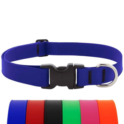 LupinePet Waterproof Splash Dog Collar, True Blue, 1-inch Wide, adjusts 25-31", Made with BioThane - color: True Blue, size: X-Large: Adjusts from 25 to 31 in, 1-in wide