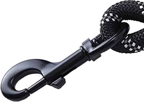 Strong Nylon Dog Leash Rope with Comfortable Padded Handle Training Lead for Medium and Large Breeds Dogs - Heavy Duty 5ft Long - color: Black