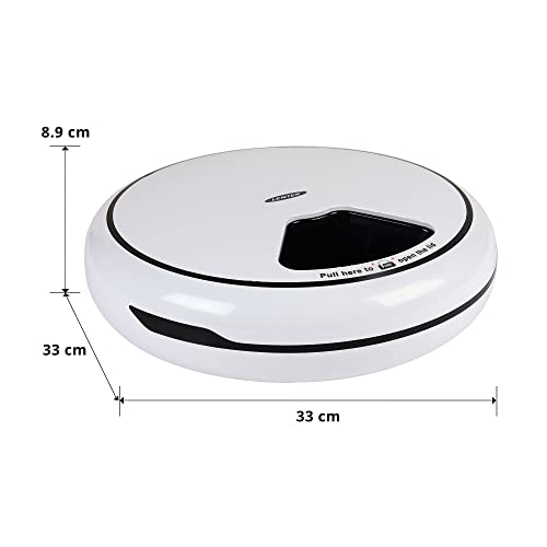 Lentek 5-Meal Automatic Pet Feeder with Voice Recording, Digital Timer, 25 oz Capacity, Food Dispenser for Cats, Dogs & Small Pets