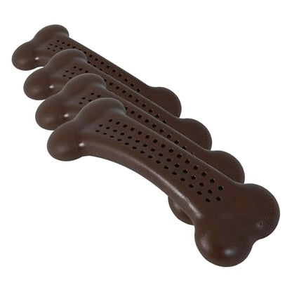 Pet Qwerks Flavorit BarkBone - Fillable Dog Bone for Moderate Chewers - Peanut Butter Flavor - 6.75", Made in USA (Pack of 4) - size: Large (Pack of 4)